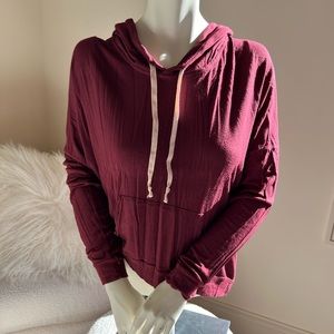 Brandy Melville Maroon Oversized Hoodie OS